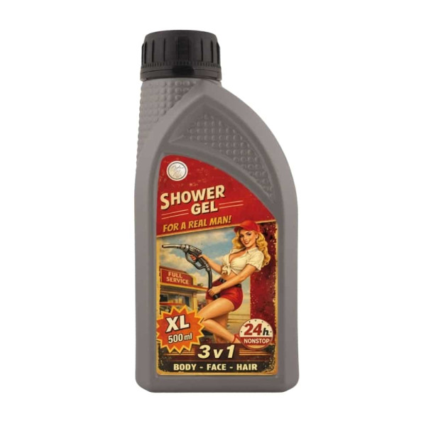 Lahjasetti miehille "Garage shower set" – suihkugeeli 500 ml ja suihkuöljy 250 ml