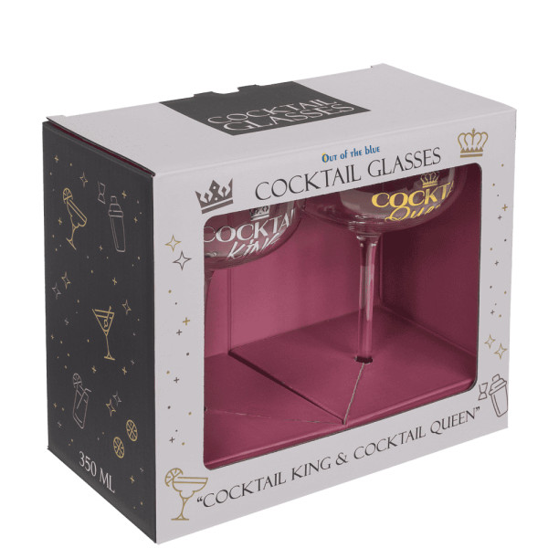 Cocktail-lasisetti "Cocktail King & Queen"