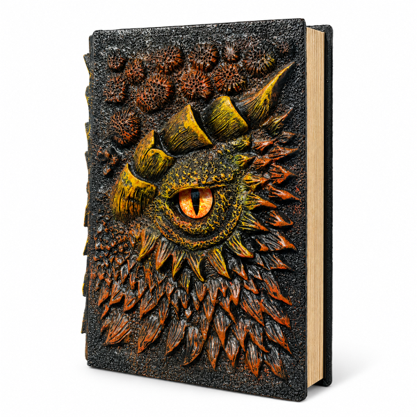 Muistikirja, jossa on 3D-lohikäärmeen silmä – ”The Dark Book”
