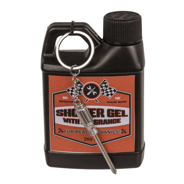 Yleiskäyttöinen suihkugeeli miehille "Motor Oil" (260 ml) + avaimenperä