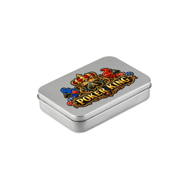 Pelikortit metallirasiassa ”Poker King”