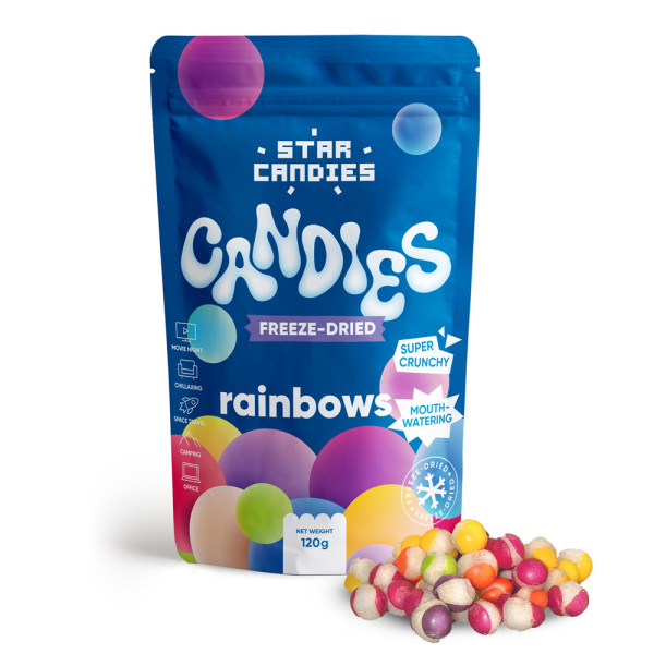 STAR CANDIES Pakastekuivatut makeiset "Rainbows", 120g STAR CANDIES Pakastekuivatut makeiset "Rainbows", 120g