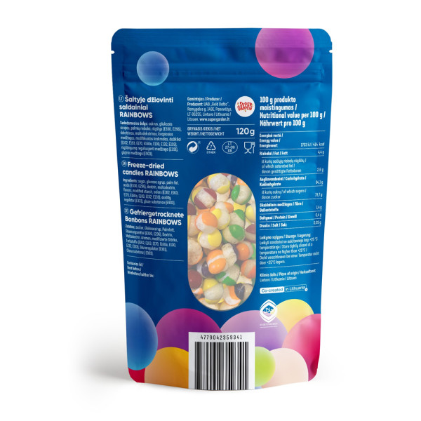 STAR CANDIES Pakastekuivatut makeiset "Rainbows", 120g STAR CANDIES Pakastekuivatut makeiset "Rainbows", 120g