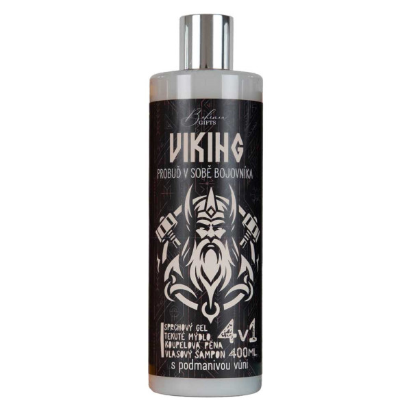 Miesten suihkugeeli, shampoo, vaahto ja saippua 4in1 "Viikinki" (400ml) Miesten suihkugeeli, shampoo, vaahto ja saippua 4in1 "Viikinki" (400ml)