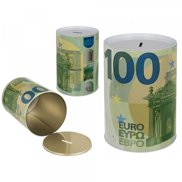 Jättimäinen metallinen säästöpossu "Euro" (21cm)