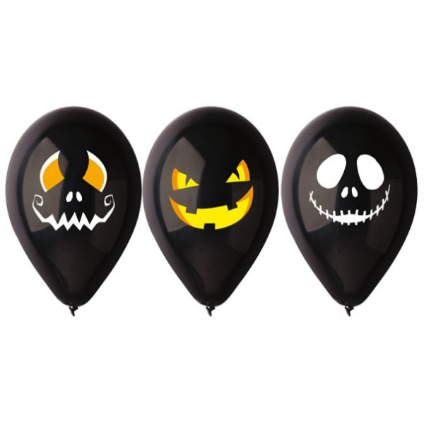 Premium-ilmapallot "Halloween kasvot" (3 kpl)