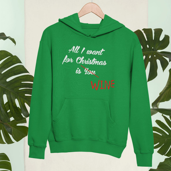 Paita "All I want for christmas is WINE" Paita "All I want for christmas is WINE"