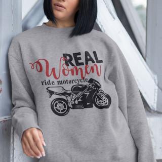 Paita "Real women ride motorcycle" (ilman huppua)