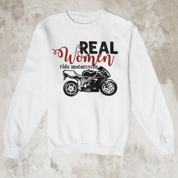 Paita "Real women ride motorcycle" (ilman huppua)