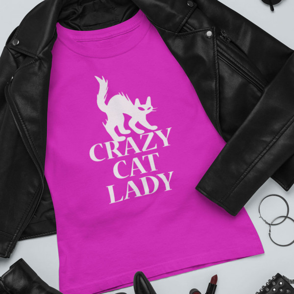 Naisten t-paidat "Crazy cat lady"