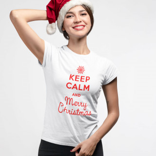 Naisten t-paidat "Keep calm Merry Christmas"