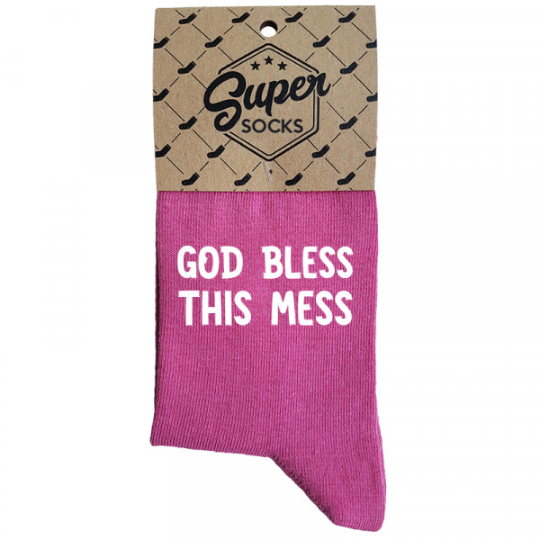 Naisten sukat „God bless this mess“