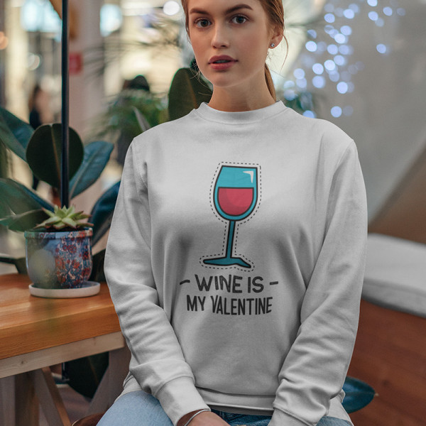 Paita "Wine is my Valentine" (ilman huppua) Paita "Wine is my Valentine" (ilman huppua)