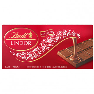 LINDT LINDOR Maitosuklaa pehmeällä sulavalla täytteellä, 100g