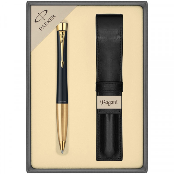 PARKER kuulakärkikynä „URBAN MUTED BLACK GT“ kotelon ja lahjarasian kanssa