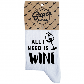 Naisten sukat „All I need is wine“