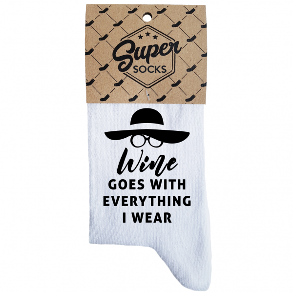 Naisten sukat „Wine goes with everything“ Naisten sukat „Wine goes with everything“