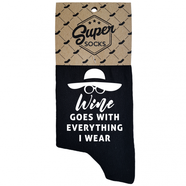 Naisten sukat „Wine goes with everything“ Naisten sukat „Wine goes with everything“