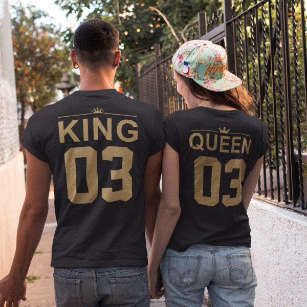 T-paitasetti "King & Queen" numeroilla takana