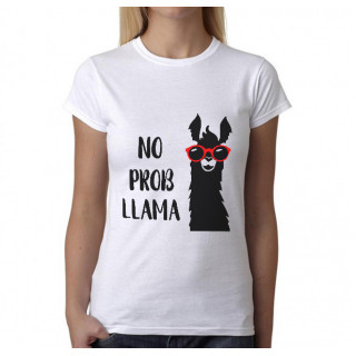 Naisten t-paidat "No prob-llama"