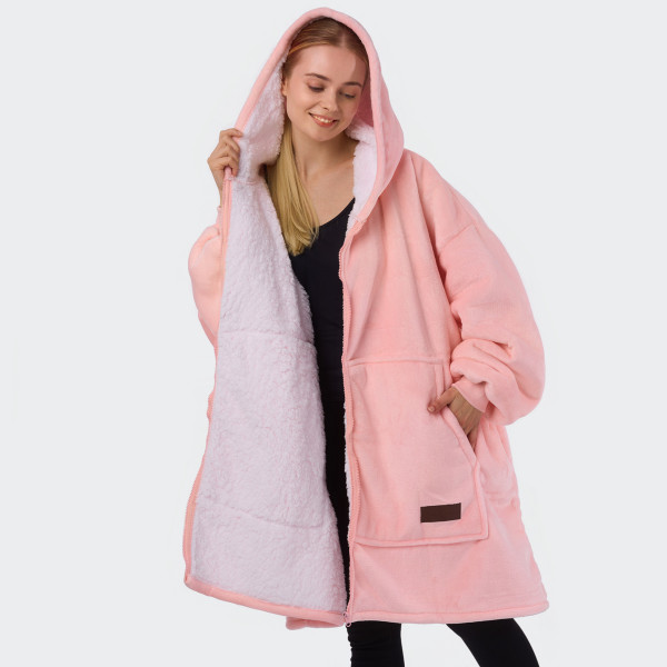 BARAMOOR paitapeitto vetoketjulla "Light Pink" BARAMOOR paitapeitto vetoketjulla "Light Pink"