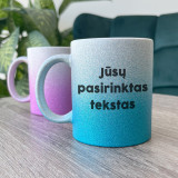 Kiiltävä muki valitsemallasi tekstillä