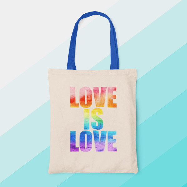 Kangaslaukku "Love is love"