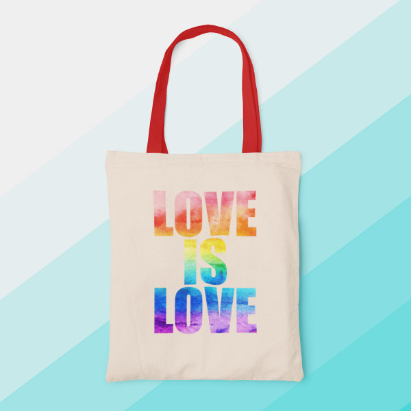 Kangaslaukku "Love is love"