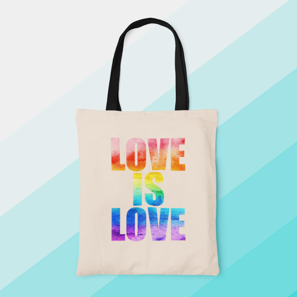 Kangaslaukku "Love is love"