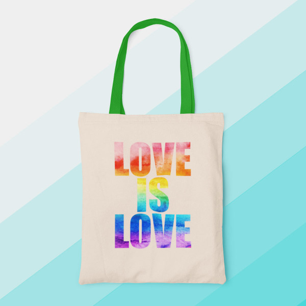 Kangaslaukku "Love is love"