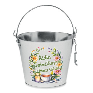 Ämpäri "Äidin kärsivällisyys mahtuu tähän"