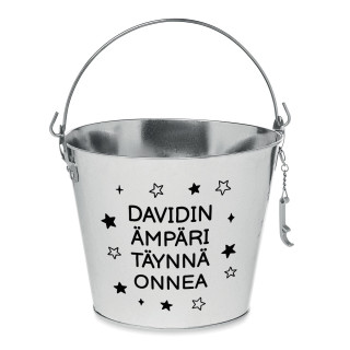 Ämpäri "Ämpäri täynnä onnea" valitsemallasi nimellä