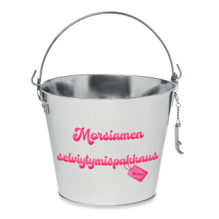 Ämpäri "Morsiamen selviytymispakkaus" valitsemallasi nimellä