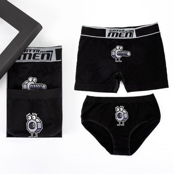 Pariskunnan alusvaatesetti "Tuhmat ruuvit"