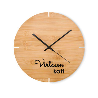 Bambu seinäkello "Koti" valitsemallasi sukunimellä