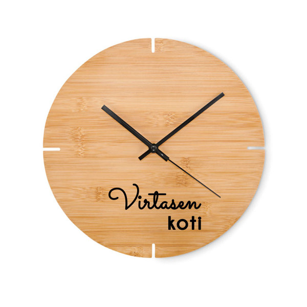 Bambu seinäkello "Koti" valitsemallasi sukunimellä