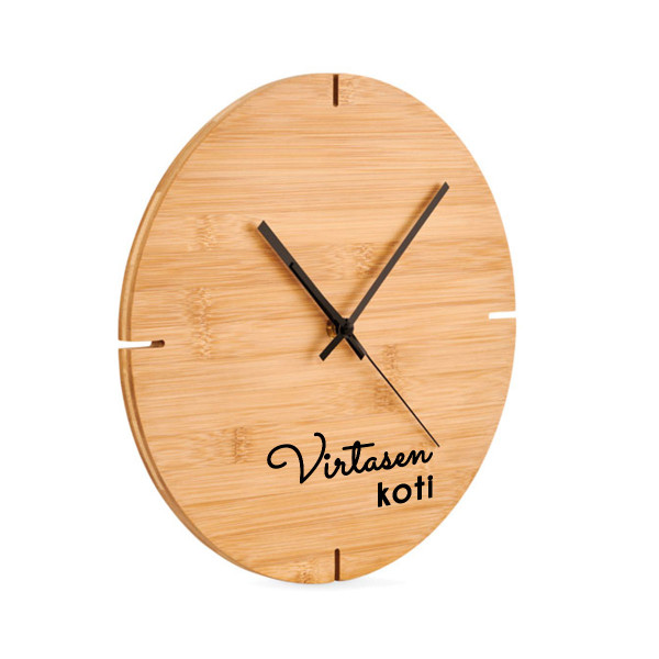 Bambu seinäkello "Koti" valitsemallasi sukunimellä