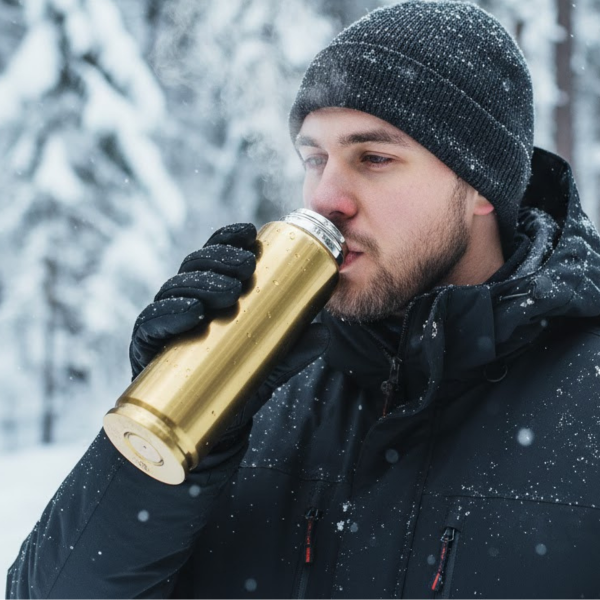 Luodinmuotoinen termospullo kaiverretulla tekstilläsi (1000ml)