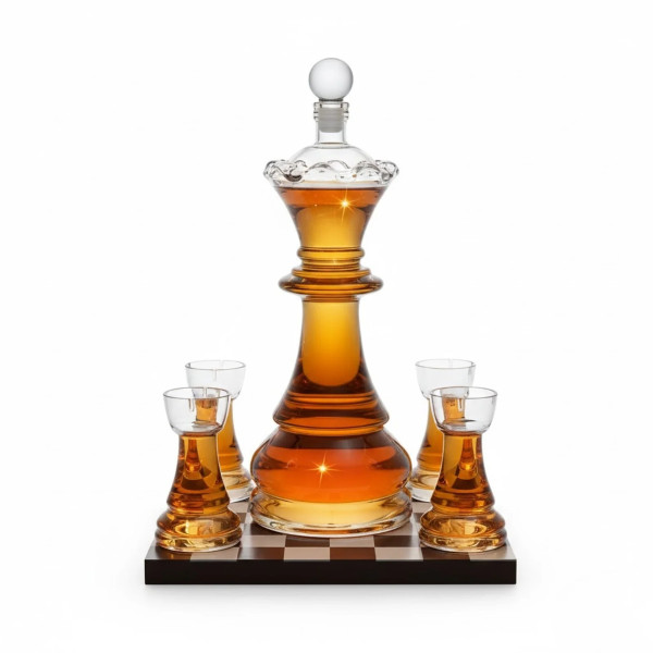 Karahvi ja 4 lasia setti ''Royal Chess''