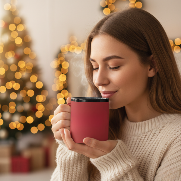 Kaiverrettu muki "Hetkestä nauttien"