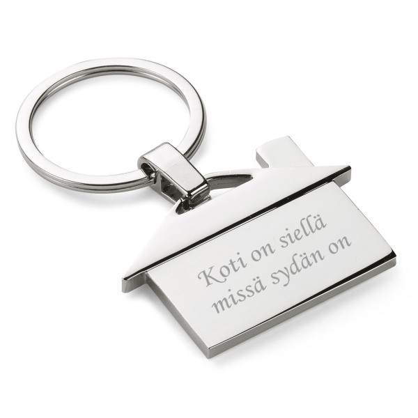 Kaiverrettu avaimenperä "Koti on siellä missä sydän on" Kaiverrettu avaimenperä "Koti on siellä missä sydän on"