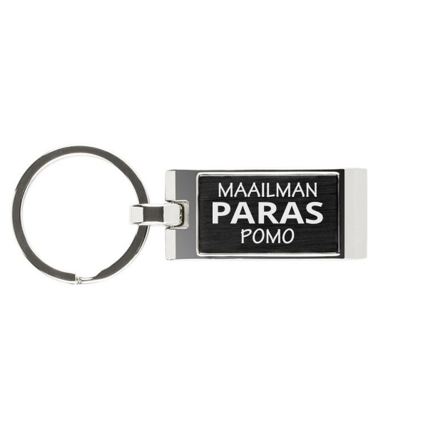 Kaiverrettu avaimenperä "Maailman paras pomo"