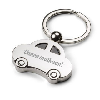 Kaiverrettu avaimenperä "Onnea matkaan"