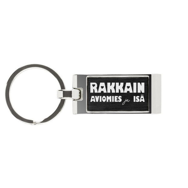 Kaiverrettu avaimenperä "Rakkain aviomies ja isä" Kaiverrettu avaimenperä "Rakkain aviomies ja isä"