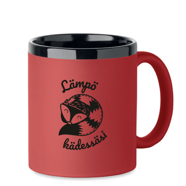 Kaiverrettu muki "Lämpö kädessäsi"