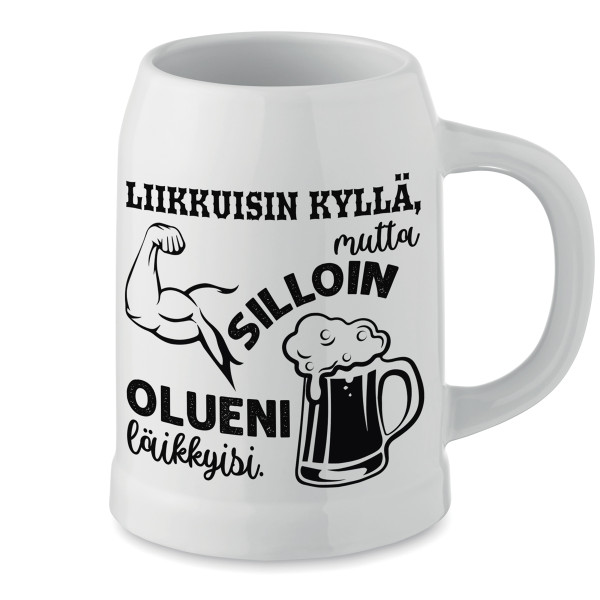 Keraaminen muki "En harrasta liikuntaa"