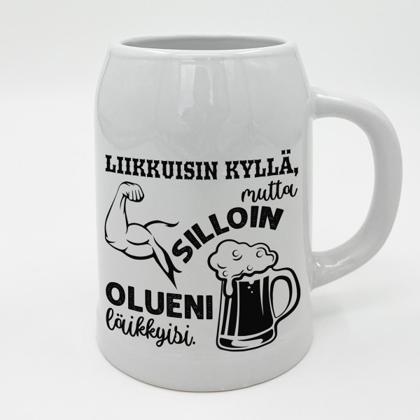 Keraaminen muki "En harrasta liikuntaa"