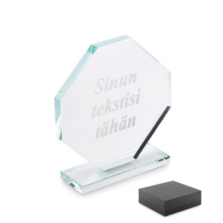 Lasinen palkinto lahjarasiassa "RUMBO" valitsemallasi tekstillä