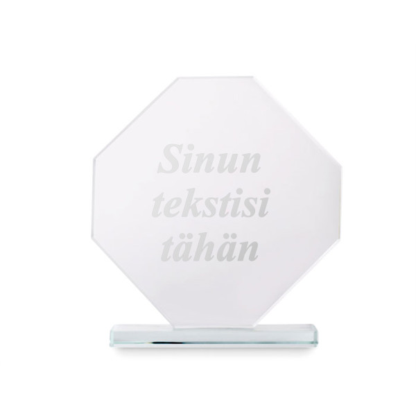 Lasinen palkinto lahjarasiassa "RUMBO" valitsemallasi tekstillä