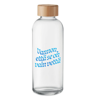 Lasinen vesipullo "Vannon, että se on vain vettä" (650ml)